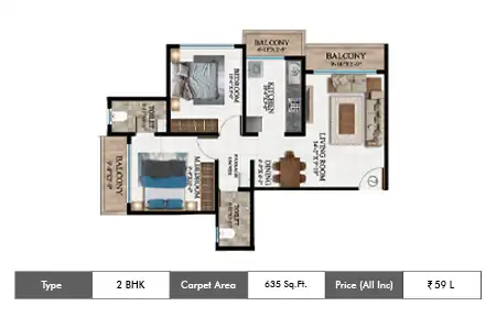 2bhk 1180sq.ft